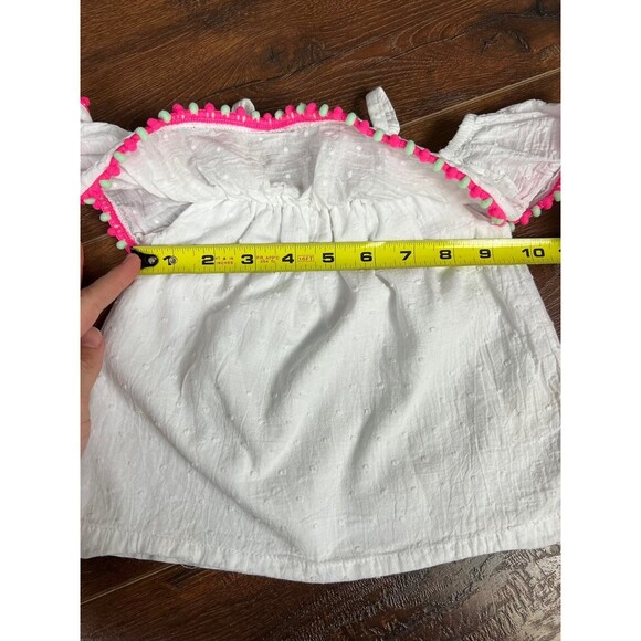 Kate Spade New York Baby Girls 18 Months Swiss Dot Off The Shoulder Pink & Green - Picture 4 of 6